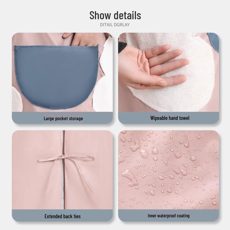 Waterproof and Oil-Proof Kitchen Apron: Cute, Stylish, and Widened Summer Design with Hand-Wipable Feature