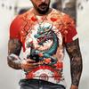 Men's Dragon T-shirt Fashion 3d Printed T Shirt Animal Pattern Short-sleeved Oversized Streetwear Tees Summer Casual Men's Tops
