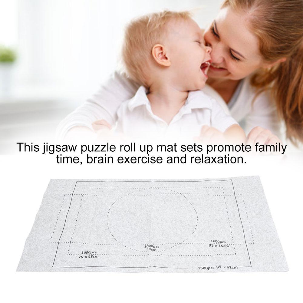 Jigsaw Puzzles Mat Playmat Roll Jigsaw Storage Felt Mat Puzzles BlanketGray