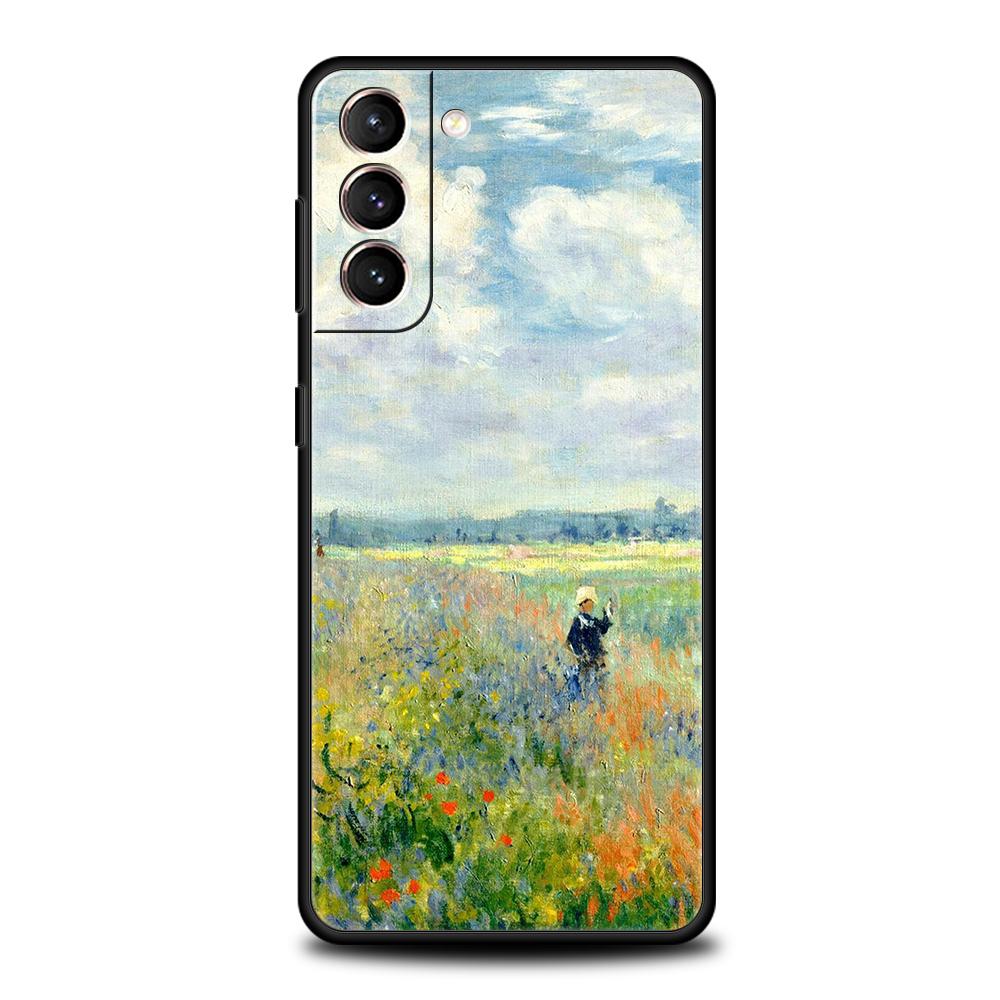 Чехол для телефона Claude Monet Impressionist Arts для Samsung Galaxy S24 S23 Ultra S22 S21 S20 FE 5G S10 S10E S9 Plus S8 черный чехол
