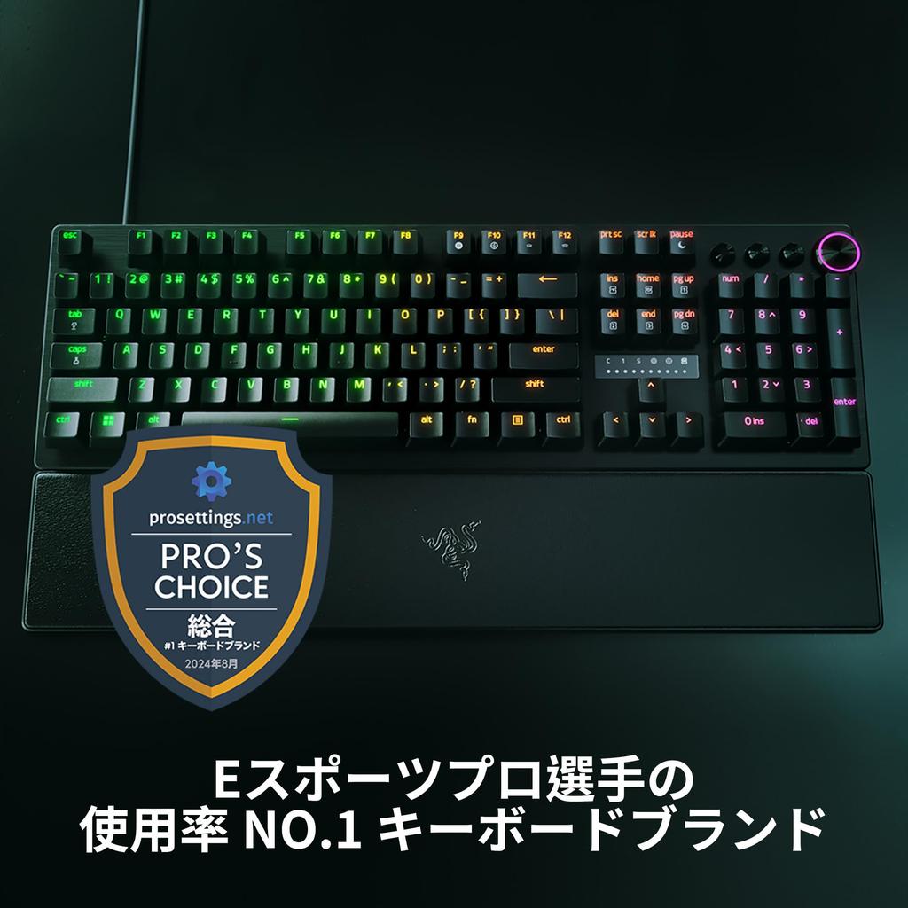 Оснащена аналоговой игровой клавиатурой Rapid Trigger Razer Razor Huntsman V3 Pro JP с регулируемым оптическим переключателем, усилием нажатия 40G на запястье