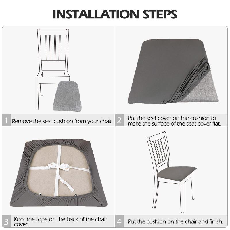 Жаккардовый чехол на подушку для стула, эластичные чехлы на стулья для столовой, съемный, моющийся, одноцветный, чехол на сиденье стула, домашний декор