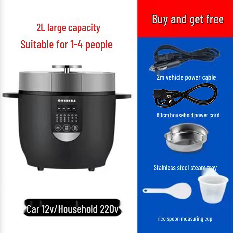 Ouzhibao Smart Dual-Use Rice Cooker Pot, 2L Capacity, 24V/12V for Car and Home.