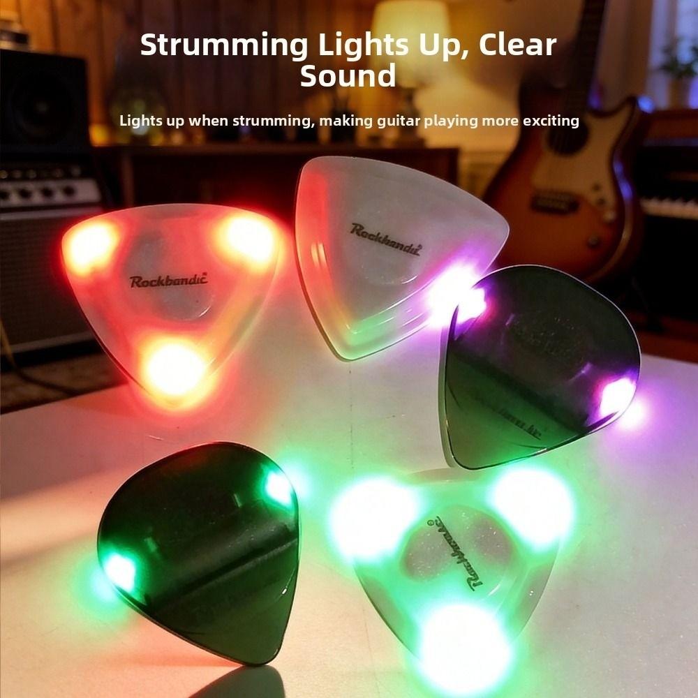 Multicolors Glowing Acoustic Guitar Picks Plectrum Ukulele Picks Electric Guitar Part Accessory