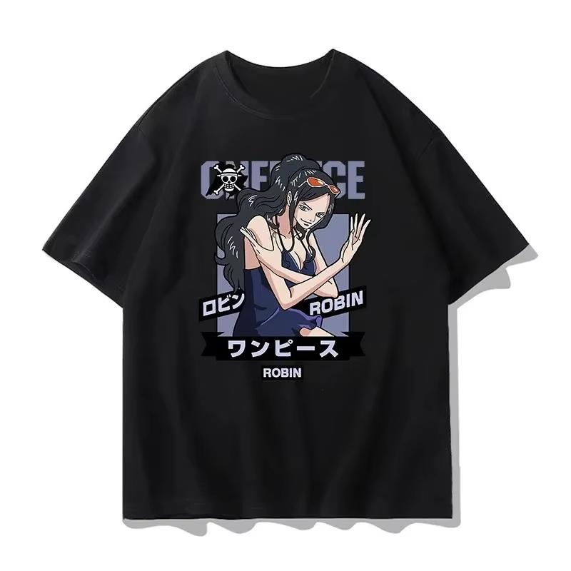 Футболка с принтом One Piece Аниме футболка Мужская летняя мода Свободный уличный повседневный топ Y2K Стритвир 2026