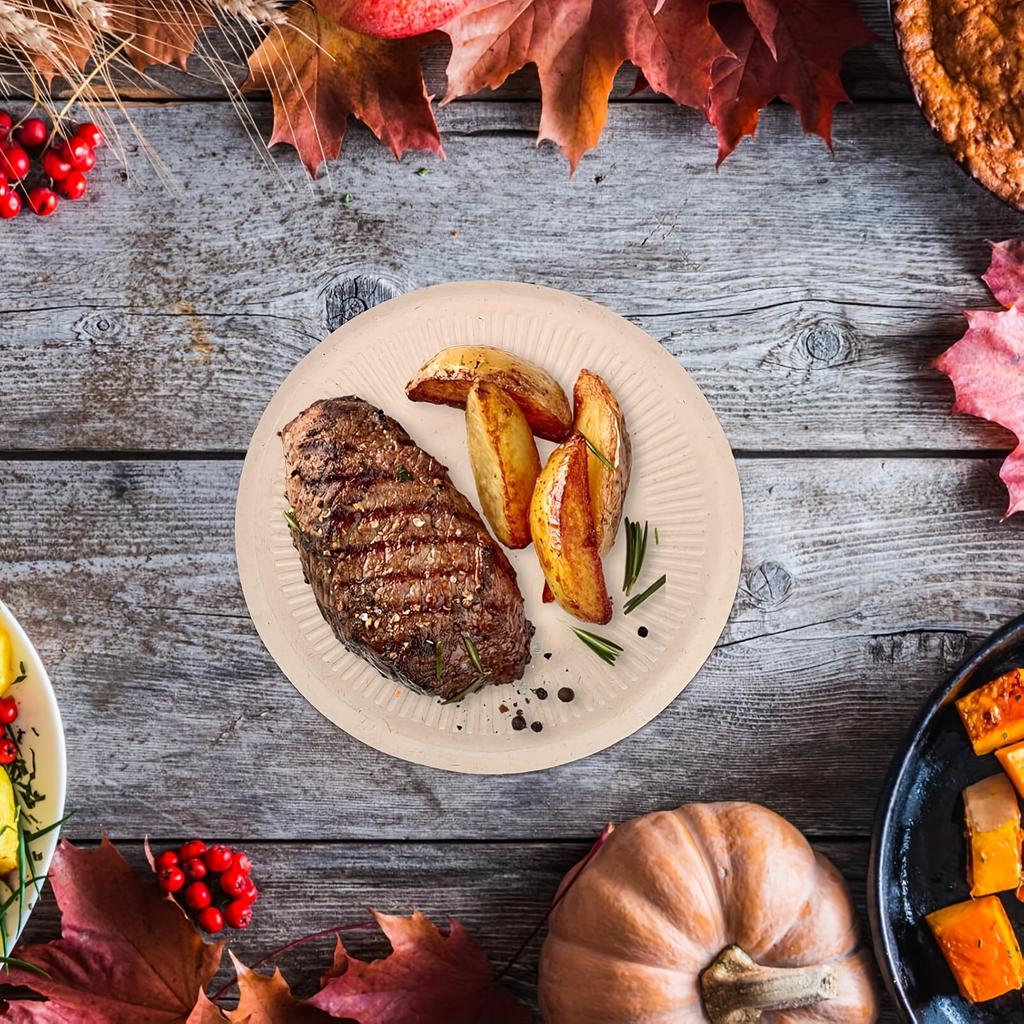 1 комплект/50 шт. Круглая обеденная тарелка, 50 шт. 8-дюймовая одноразовая обеденная тарелка, десертная обеденная тарелка, обеденная тарелка для закусок на свадебный торт