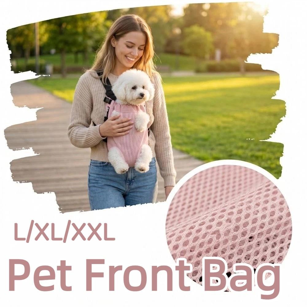 Adjustable Strap Pet Front Bag Double Shoulder Dog Carrying Bag Camping Hiking