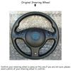 CARDAK DIY Hand-stitched Black Suede Car Steering Wheel Cover for BMW E46 M3 E39 330i 540i 525i 530i 330Ci 2001 2002 2003