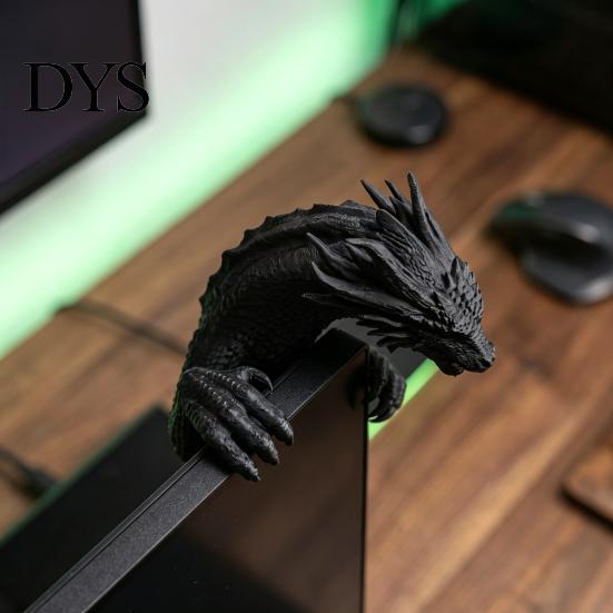Игровые аксессуары для стола 3D-печатный дракон Декор для монитора, Декоративное украшение для ПК Фигурка Настройка, Креативный экранный край Компьютер и ноутбук