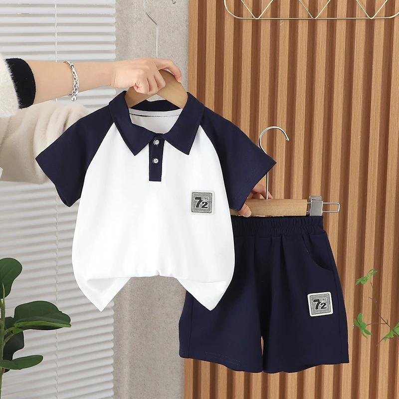 Boys' Summer Suits Children's Polo Shirts Sports Summer Short-sleeved Children's Clothes Two-piece Suits