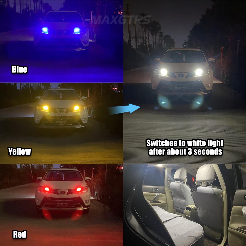 MAXGTRS 2x Двухцветный переключатель T10 LED W5W Автомобильные боковые и салонные огни 12В Лампа 2835 Чипов 194 168 Белый 6000K Парковочные и купольные лампы