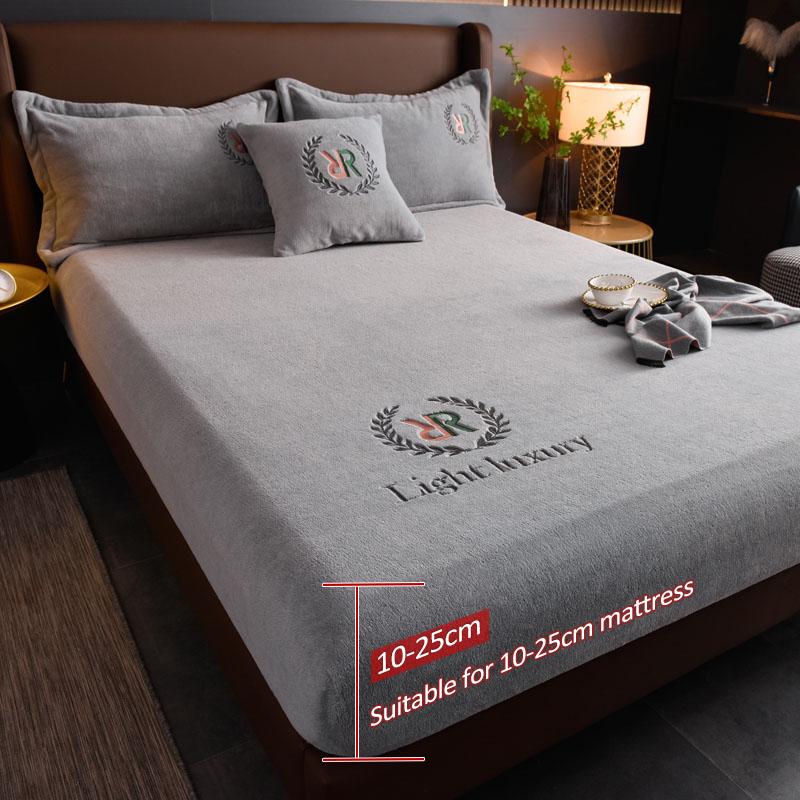 Cheaper Thicken Velvet Bed Cover Elastic Bed Sheets Set Mattress Cover Soft Queen King Solid Color 90/150/x200 For Home Decor