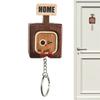 Wall Mount Wooden Key Holder Handcrafted Funny Face Expressions Magnetic Key Hook Solid Wood Cartoon Key Organizer Home Entryway