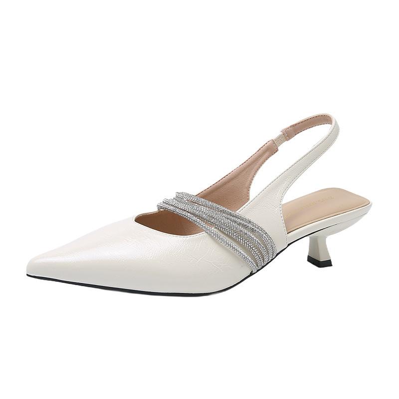 Модные темпераментные босоножки на тонком каблуке со стразами, женские летние новые туфли-лодочки в стиле знаменитостей высокого класса