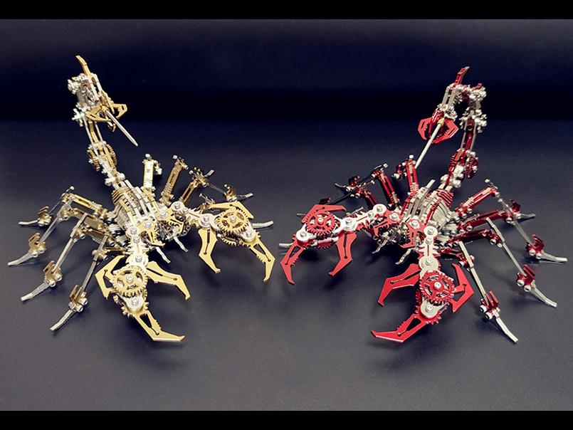 Красный король скорпионов 3D стальной пазл - металлическая модель высокой сложности
