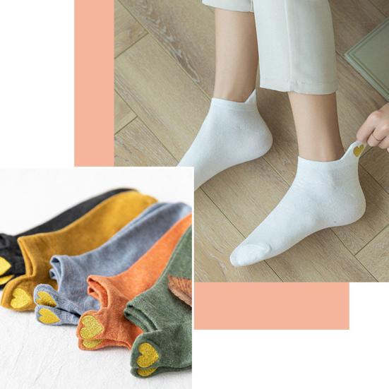 1 пара женских носков с вышивкой в ​​виде сердца, укороченные, без запаха, однотонные, высокоэластичные, противоскользящие, впитывающие пот, противоусадочные, спортивные носки