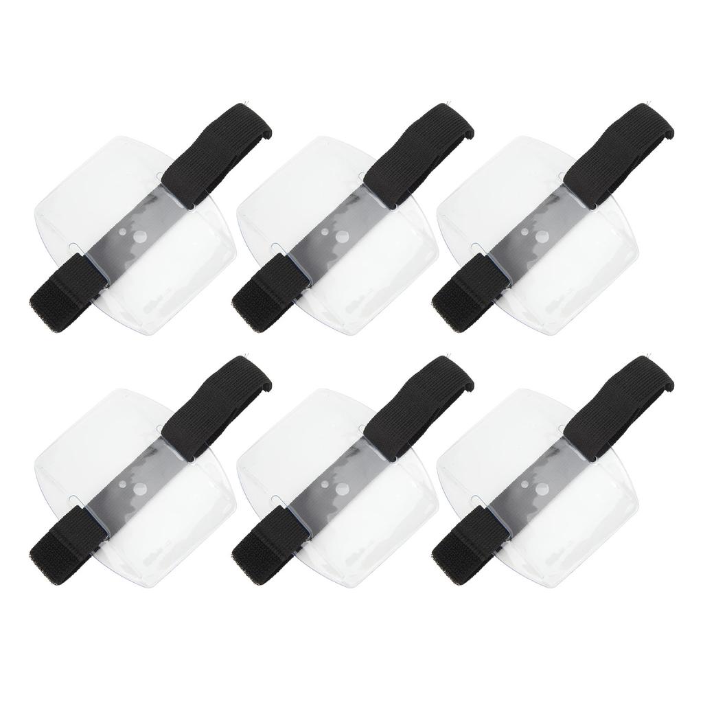 10 шт. держатель для бейджа на руку, регулируемый водонепроницаемый ПВХ-держатель для удостоверения личности на липучке для офисного автобуса