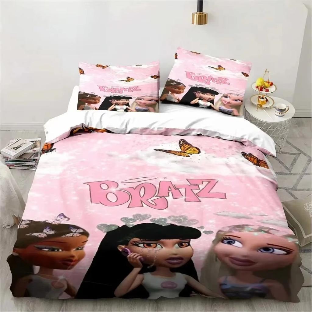 Комплект постельного белья для девочек с мультяшным рисунком B-Bratz (3D-принт) в стиле каваи: односпальный, двуспальный, полуторный, королевский размер, для взрослых и детей. Подарок для детской спальни девочки.