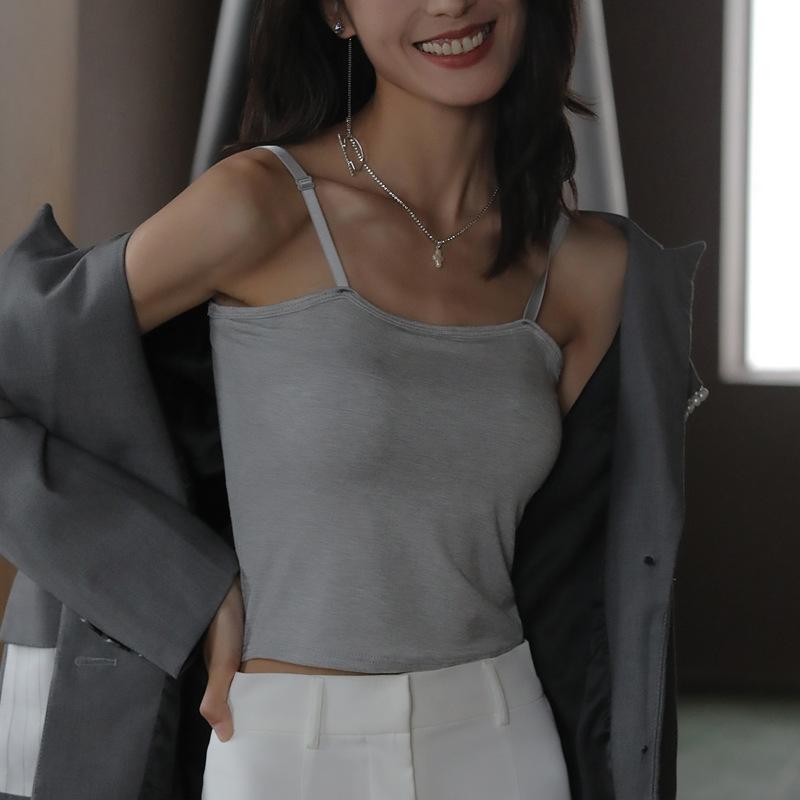 Модал с подкладкой на груди, короткий нижний ремешок, жилет женский летний с красивой спинкой снаружи, чтобы носить сетчатый красный жилет