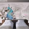 Скандинавские 3d фотообои синий благородный цветок павлина водопад обои пейзажная живопись большое пространство обои фреска подходит для гостиной и спальни