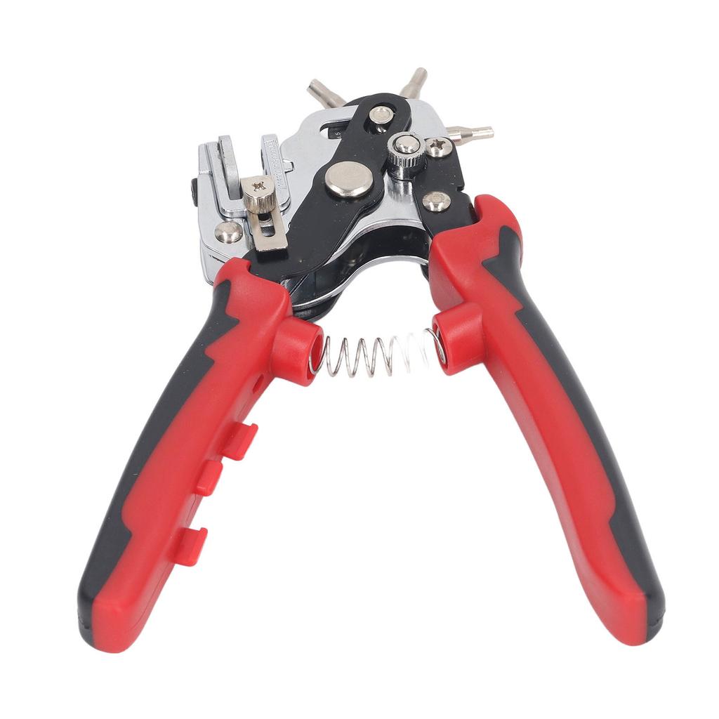 Кожаный пробойник на 6 отверстий, вращающийся на 360 градусов, с регулируемым отступом, V-образной режущей кромкой, дырокол для ремней