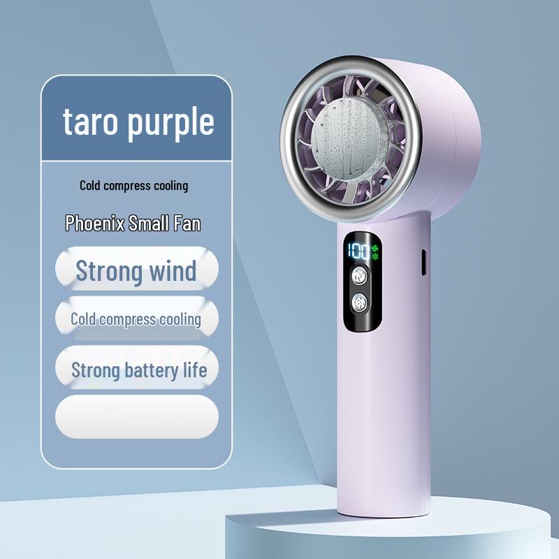 Rechargeable Portable Pocket Fan with Mini Display Screen and Outdoor Lighting