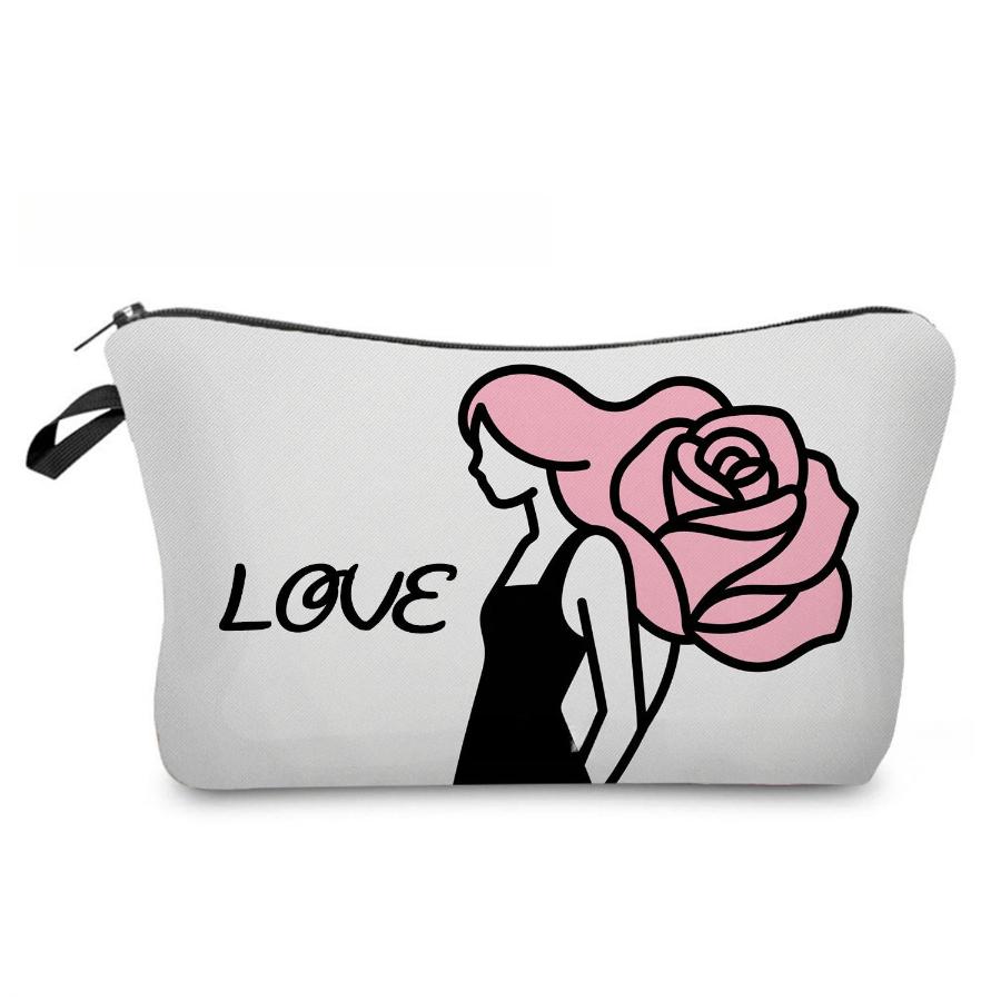 Женская косметичка с принтом Love для туалетных принадлежностей, органайзер для путешествий, 6968