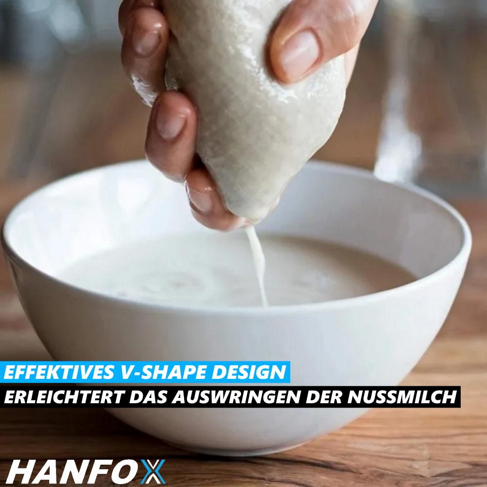 HANFOX Мешочек из конопли для орехового молока, марля для процеживания, марля для отцеживания, марля для сыра, фильтровальная ткань [набор из 2 штук]