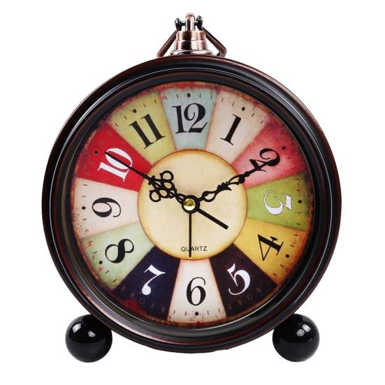 Винтажный металлический аналоговый будильник с большим дисплеем, бесшумный, работающий от батарейки, ретро-настольные кварцевые часы для спальни, подарок на день рождения для детей и студентов