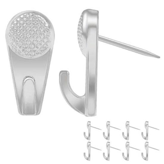 Wall-mounted hook push pin gypsum board does not damage walls rental inconspicuous holes metal iron thumbtack picture frame silver set 8.
