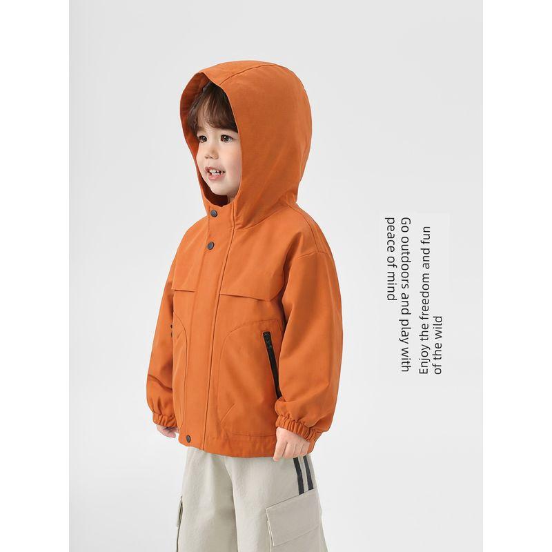 Right European Style Boys' Outdoor Windbreaker Children's Spring and Autumn Waterproof Hooded Jacket 2026 New Children's Clothing Baby Clothes