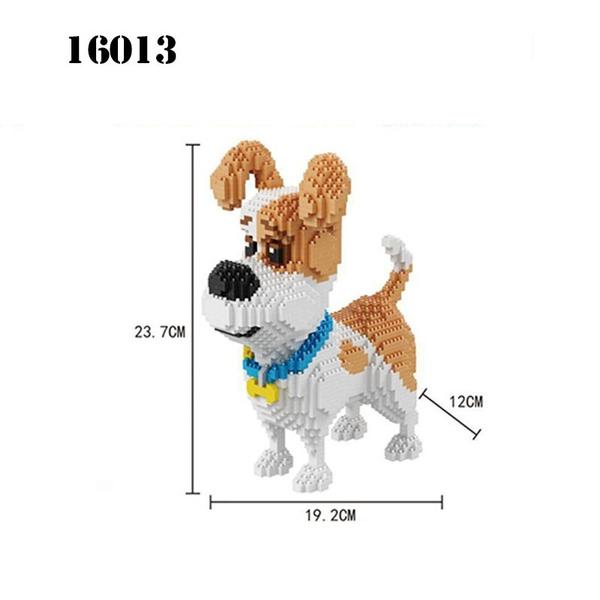 Новые маленькие блоки, милая модель собаки хаски, пластиковые строительные кирпичи, развивающие детские игрушки, фигурки кошек из мультфильма, подарки