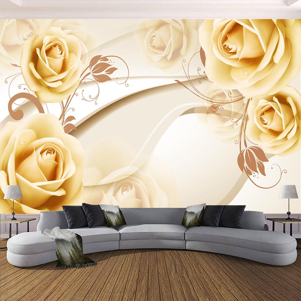 Цветочная фреска 3D рельефные обои с цветами Современные ювелирные изделия Фреска Гостиная Спальня Настенные росписи Домашний декор