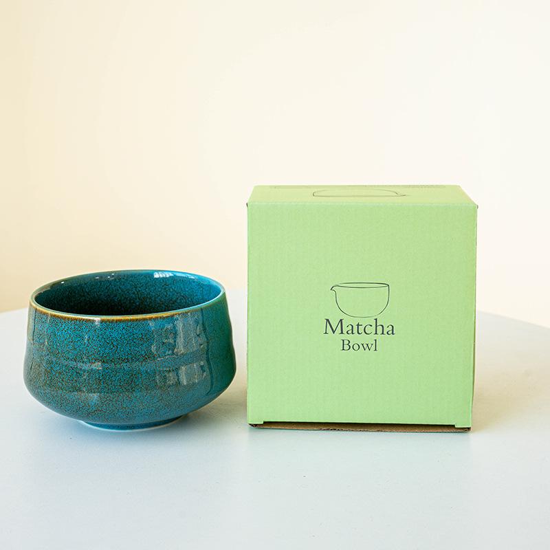 Matcha bowl with mouth matcha tool brush tea bowl mixer utensil set Japanese ceramic kiln-changing glaze 1000