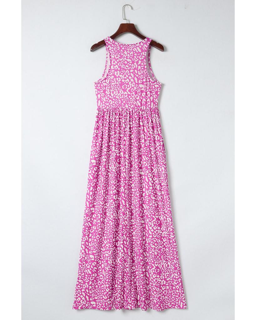 Azura Exchange Платье макси без рукавов с леопардовым принтом