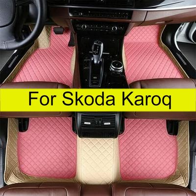 Автомобильные коврики для Skoda Karoq 2018 Роскошные кожаные автомобильные коврики для ног Покрытие ковриком для автомобиля Аксессуары для интерьера