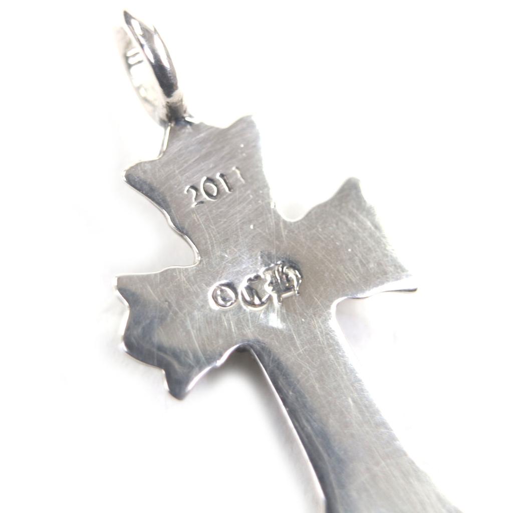 Excellent CHROME HEARTS Pendant Top DBL CH CRS Double CH Cross Charm Silver 925 Used