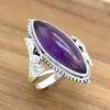 Кольцо из стерлингового серебра 925 пробы с аметистом, ювелирные изделия из кольца с драгоценными камнями маркиза