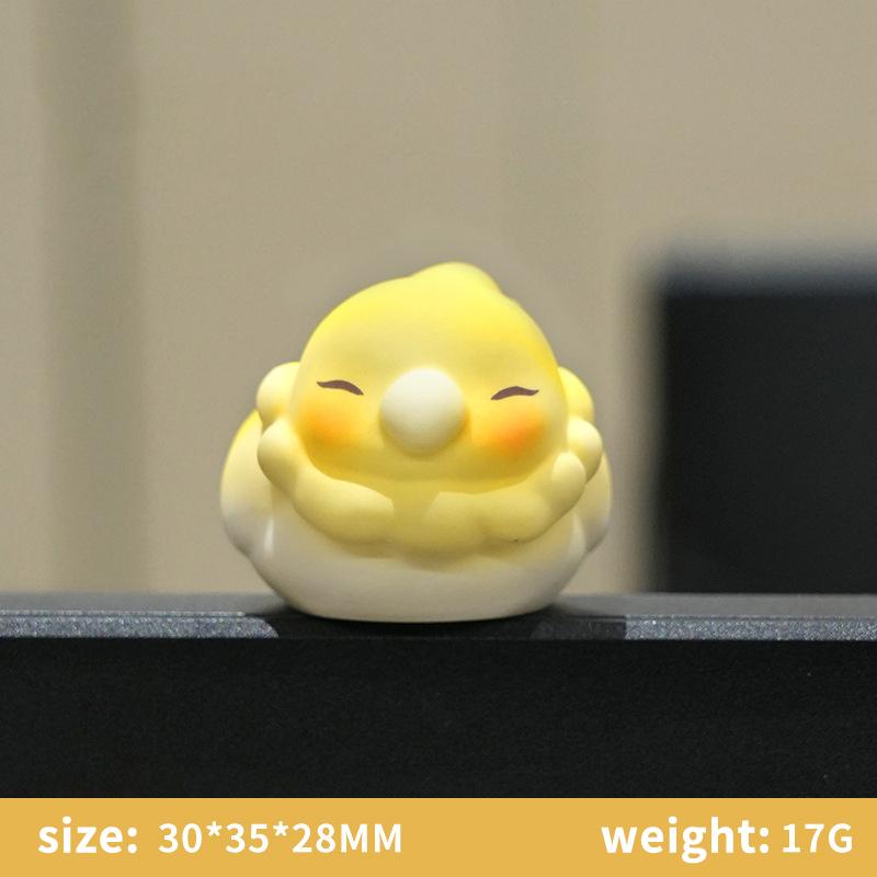 Adorable Cute Mini Yellow Chick Figurines Cartoon Design Small Statue for Home Office Desk Coffee Table Decor