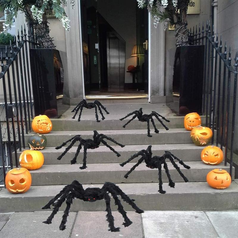 Halloween decoration spider black big spider outdoor decoration ornament garden scene arrangement haunted house props supplies