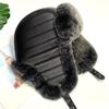 Natural Rabbit Fur Hats for Men Bomber Hats Ear Flaps Fluffy Tails Warm Stylish Winter Hat  Ushanka