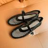 Женские элегантные балетки - От формальных до повседневных, с амортизирующими стельками и нескользящей резиновой подошвой - Черные металлические люверсы Туфли на плоской подошве