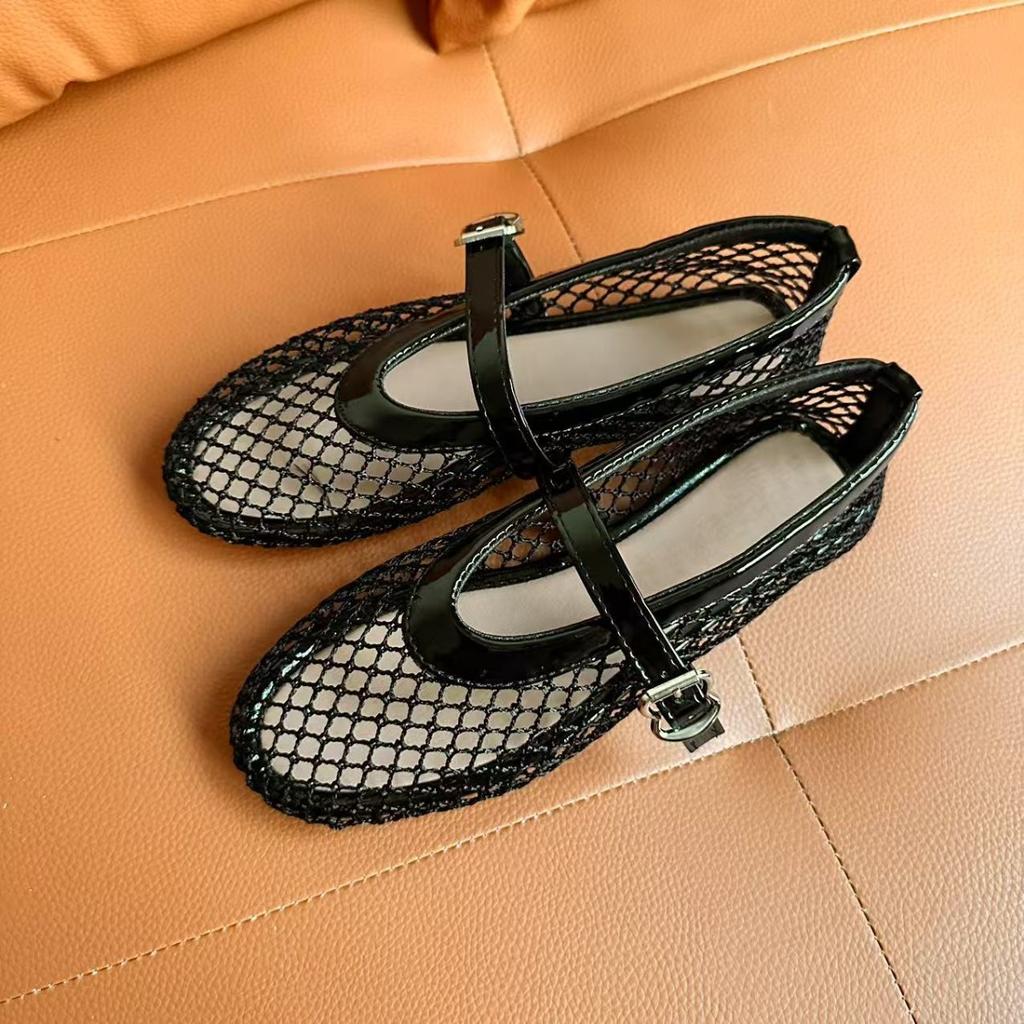 Женские элегантные балетки - От формальных до повседневных, с амортизирующими стельками и нескользящей резиновой подошвой - Черные металлические люверсы Туфли на плоской подошве