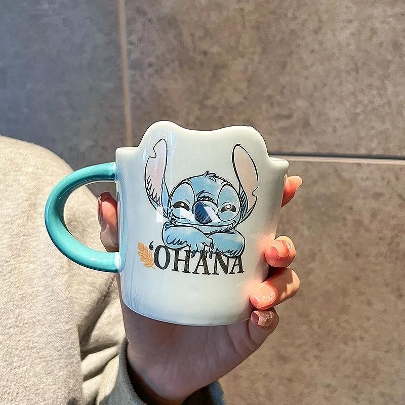 Хит продаж Lilo & Stitch Креативная повседневная керамическая кружка для офисного стола, спальни, ресторана, подарок на день рождения для мальчиков и девочек, кружка для напитков