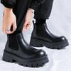 Italian Chelsea Casual Leather Boots Men Thick Bottom Antiskid Biker Boot High Top Popular Trendy All-match Street Outdoor Shoes