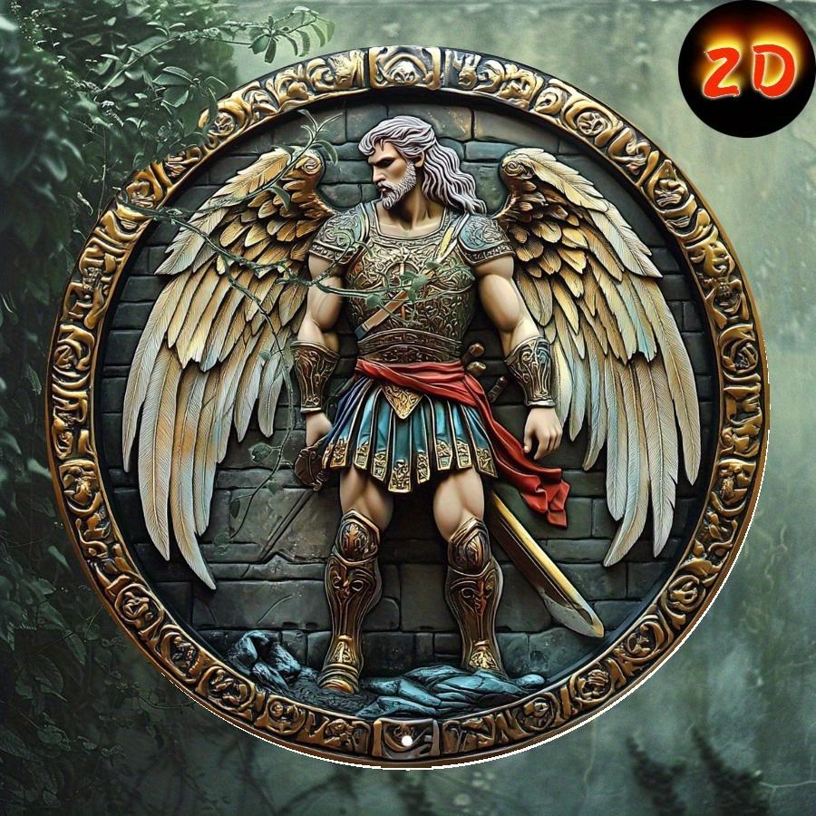 2d Flat 20*20cm, Angel Warriors, Mythical Fighters, Festive Decorations, Christmas Gifts, Thanksgiving Presents, Exquisite Wooden Wall Art