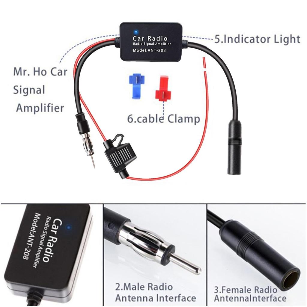 Car Radio Antenna Booster - Car FM Radio Antenna Signal Amplifier - Car Antenna
