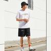 Li-Ning Спортивная баскетбольная серия с буквенным принтом, свободная футболка с круглым вырезом и короткими рукавами, мужские топы, стандартный белый AHSSD65-1