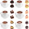 Topperfun Миниатюрный набор из 24 кофейных чашек для еды 1:Кукольный домик Масштаб 1:12 Имитация пирожных 12 чашек 6 блюдец 6 смоляных керамических разноцветных дисплеев