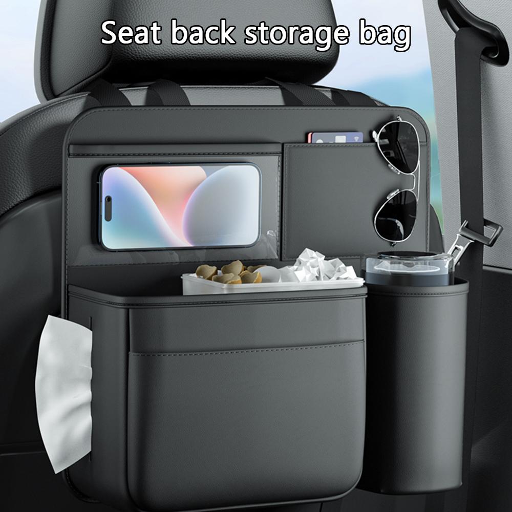 Многофункциональный ящик для хранения вещей, карман для хранения вещей, искусственная кожа, спинка сиденья автомобиля, органайзер для хранения вещей, сумка с подстаканником, мусорное ведро